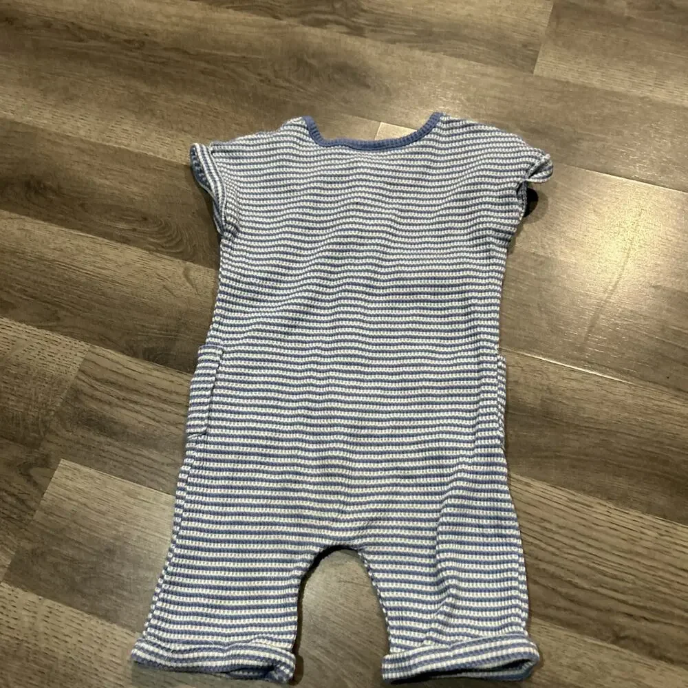 Disney Mickey Mouse Pluto 24M Romper Striped Blue Boys Girls Shorts